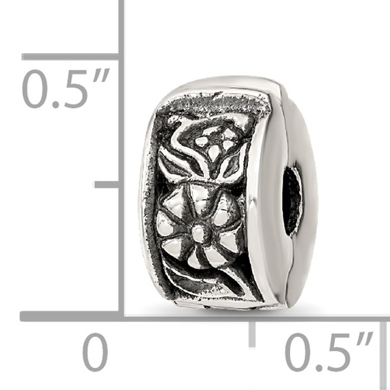 Sterling Silver Reflections Hinged Floral Clip Bead