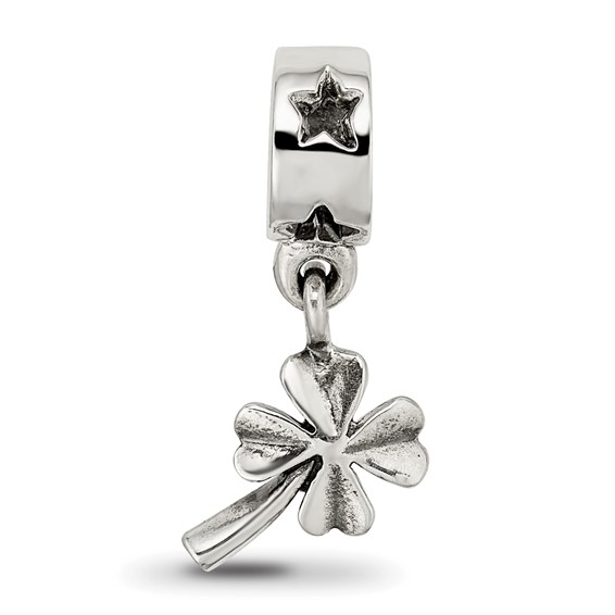 Sterling Silver Reflections 4-leaf Clover Dangle Bead