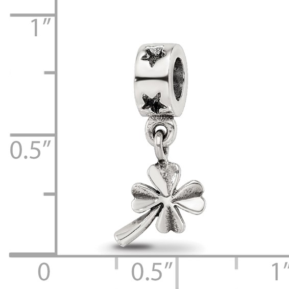 Sterling Silver Reflections 4-leaf Clover Dangle Bead
