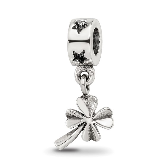 Sterling Silver Reflections 4-leaf Clover Dangle Bead