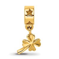 Sterling Silver Gold-plated Reflections 4-leaf Clover Dangle Bead view 5