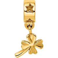 Sterling Silver Gold-plated Reflections 4-leaf Clover Dangle Bead view 3