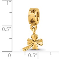 Sterling Silver Gold-plated Reflections 4-leaf Clover Dangle Bead view 4