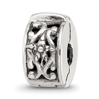 Sterling Silver Reflections Hinged Floral Clip Bead view 1