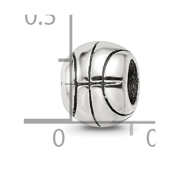 Sterling Silver Reflections Basketball Bead