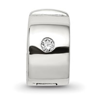 Sterling Silver Reflections Hinged CZ Clip Bead view 3