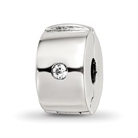 Sterling Silver Reflections Hinged CZ Clip Bead view 1