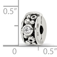 Sterling Silver Reflections Hinged CZ & Dots Clip Bead view 4