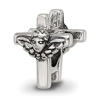 Sterling Silver Reflections Kids Angel Cross Bead
