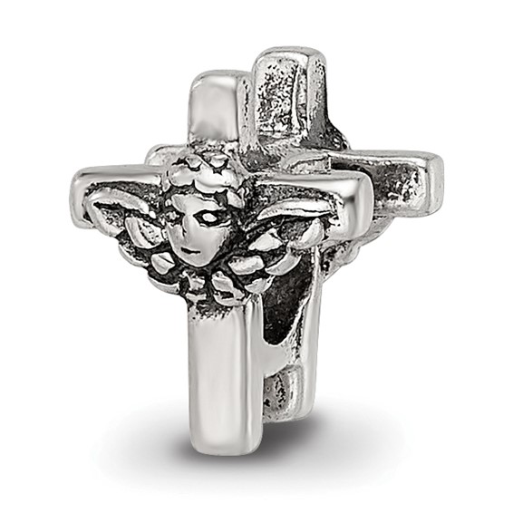 Sterling Silver Reflections Kids Angel Cross Bead