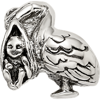 Sterling Silver Reflections Stork Bead view 4