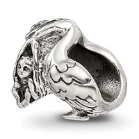 Sterling Silver Reflections Stork Bead view 1
