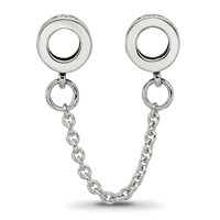 Sterling Silver Reflections Security Chain Floral Bead view 2