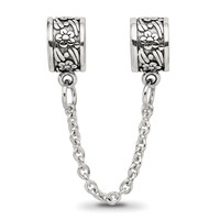 Sterling Silver Reflections Security Chain Floral Bead view 3