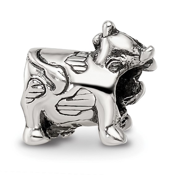 Sterling Silver Reflections Kids Cow w/ Bow Bead