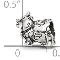 Sterling Silver Reflections Kids Cow with Bow Bead view 5