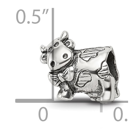 Sterling Silver Reflections Kids Cow w/ Bow Bead