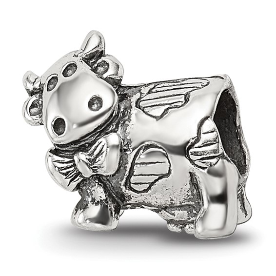 Sterling Silver Reflections Kids Cow w/ Bow Bead