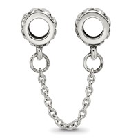 Sterling Silver Reflections Security Chain Heart Bead view 2