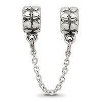 Sterling Silver Reflections Security Chain Heart Bead view 4
