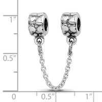 Sterling Silver Reflections Security Chain Heart Bead view 3