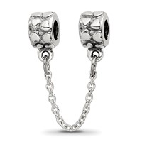 Sterling Silver Reflections Security Chain Heart Bead view 1