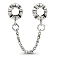 Sterling Silver Reflections Security Chain Floral Bead view 2