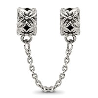 Sterling Silver Reflections Security Chain Floral Bead view 4