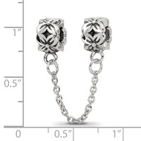 Sterling Silver Reflections Security Chain Floral Bead view 3