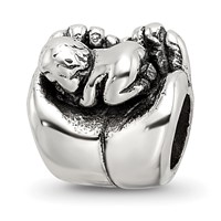 Sterling Silver Reflections Baby in Hands Bead view 1