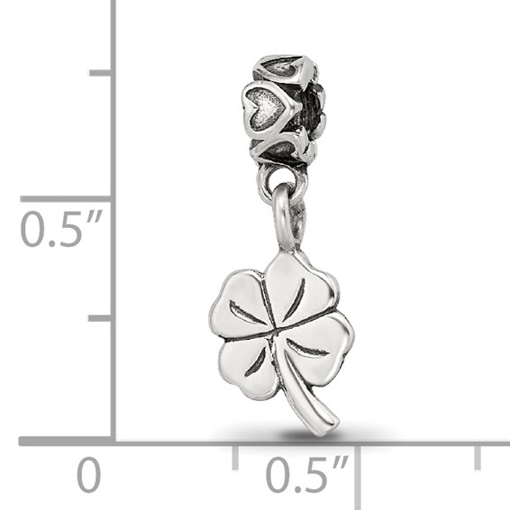 Kids Collection Sterling Silver 4-Leaf Clover Dangle Reflections Bead