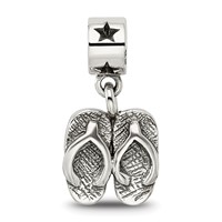 Kids Collection Sterling Silver Flip Flops Dangle Reflections Bead view 4
