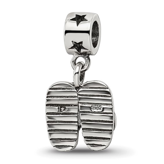 Kids Collection Sterling Silver Flip Flops Dangle Reflections Bead