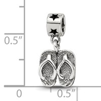 Kids Collection Sterling Silver Flip Flops Dangle Reflections Bead view 3