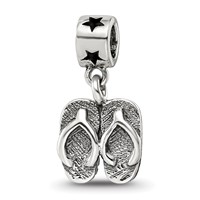 Kids Collection Sterling Silver Flip Flops Dangle Reflections Bead view 1
