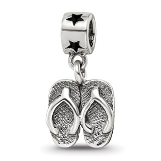 Kids Collection Sterling Silver Flip Flops Dangle Reflections Bead