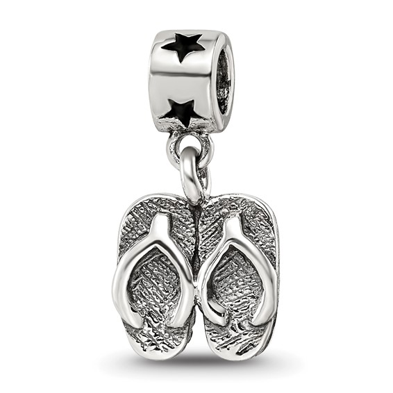 Kids Collection Sterling Silver Flip Flops Dangle Reflections Bead