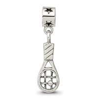 Sterling Silver Reflections Kids Tennis Racket Dangle Bead view 5