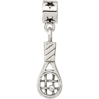 Sterling Silver Reflections Kids Tennis Racket Dangle Bead view 3