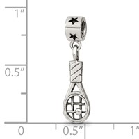 Sterling Silver Reflections Kids Tennis Racket Dangle Bead view 4