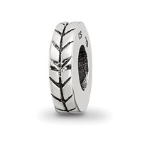 Sterling Silver Reflections Notched Spacer Bead view 1