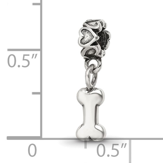 Kids Collection Sterling Silver Dog Bone Dangle Reflections Bead