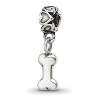 Kids Collection Sterling Silver Dog Bone Dangle Reflections Bead view 1