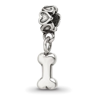 Kids Collection Sterling Silver Dog Bone Dangle Reflections Bead