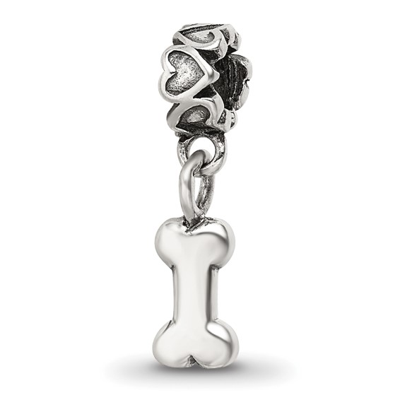 Kids Collection Sterling Silver Dog Bone Dangle Reflections Bead