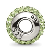 Sterling Silver Reflections August Full Light Green Preciosa Crystal Bead view 2