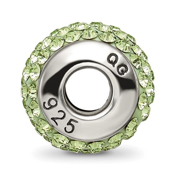Sterling Silver Reflections August Full Light Green Preciosa Crystal Bead