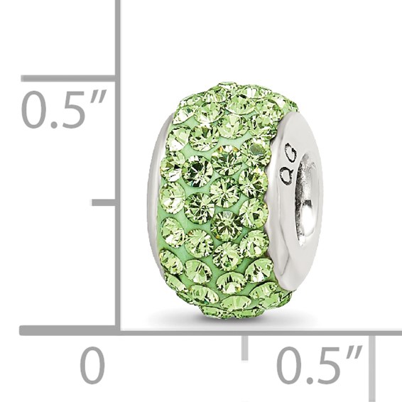 Sterling Silver Reflections August Full Light Green Preciosa Crystal Bead