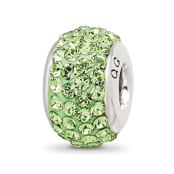 Sterling Silver Reflections August Full Light Green Preciosa Crystal Bead