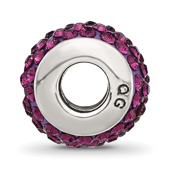 Sterling Silver Reflections February Full Purple Preciosa Crystal Bead